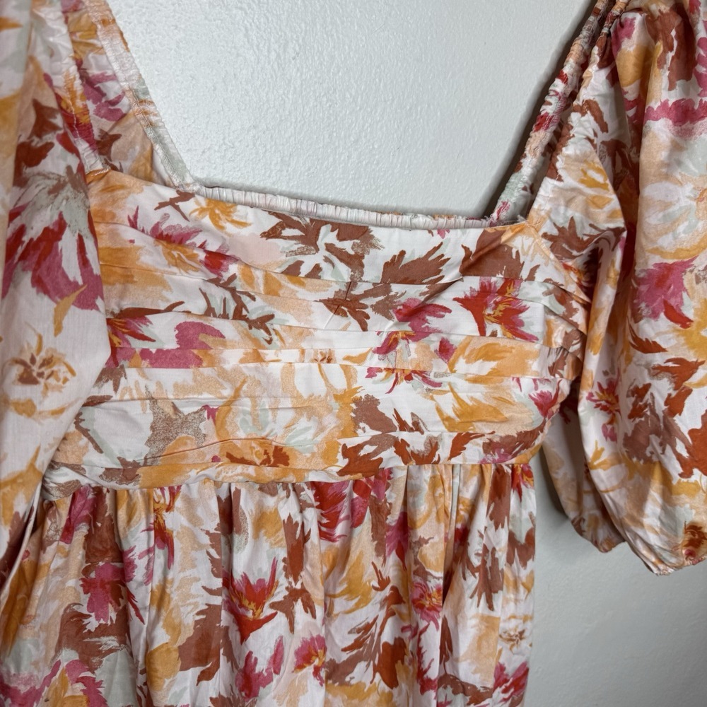 Abercrombie &‎ Fitch Women's Large Emerson Poplin Puff Sleeve Mini Dress Floral - Picture 6 of 14
